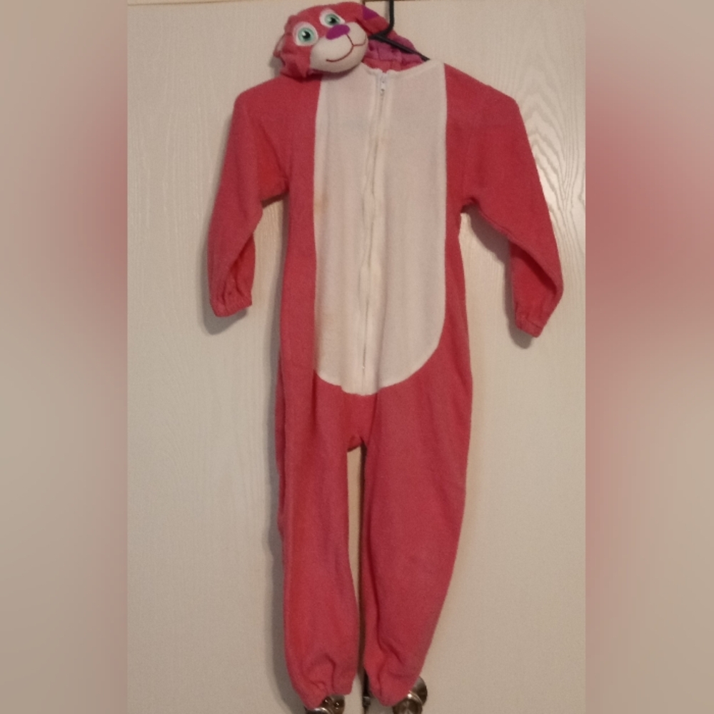 Pink Kids One Piece with Animal Hood